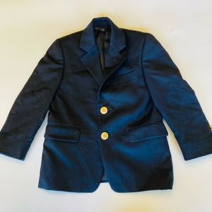 Michael Kors Kids Navy Blue Wool Blazer With Gold Buttons. Size 5